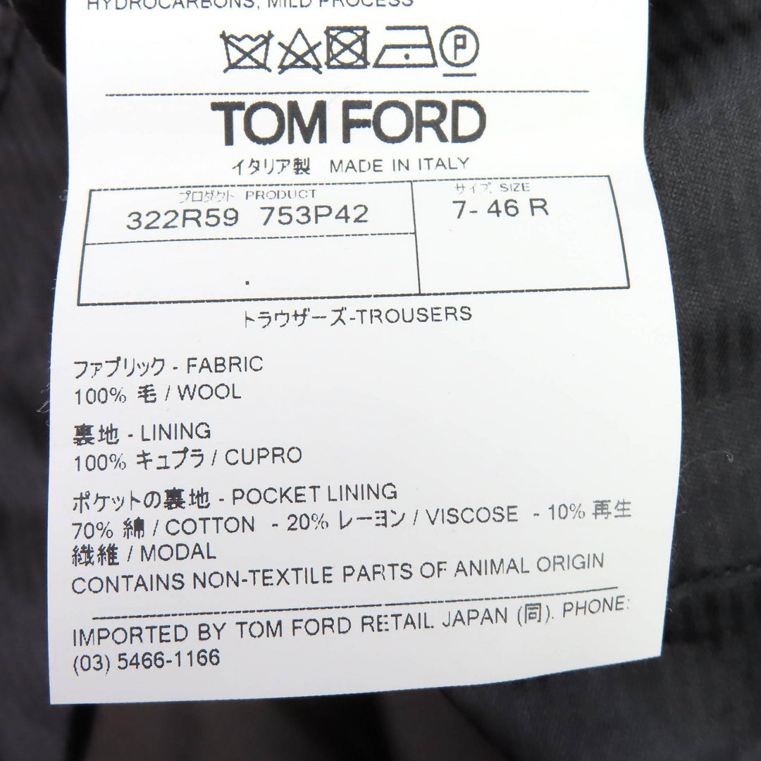 Pristine TOM FORD Pants Check Pattern 100% Wool Slacks 46 322R59 753P42