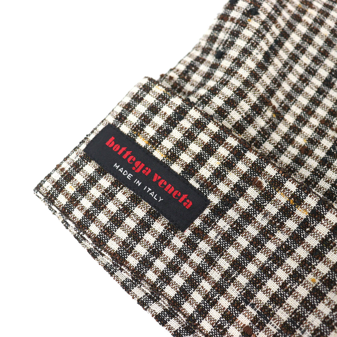 Excellent BOTTEGAVENETA Short sleeve shirt Check Pattern Open Collar 44 776819