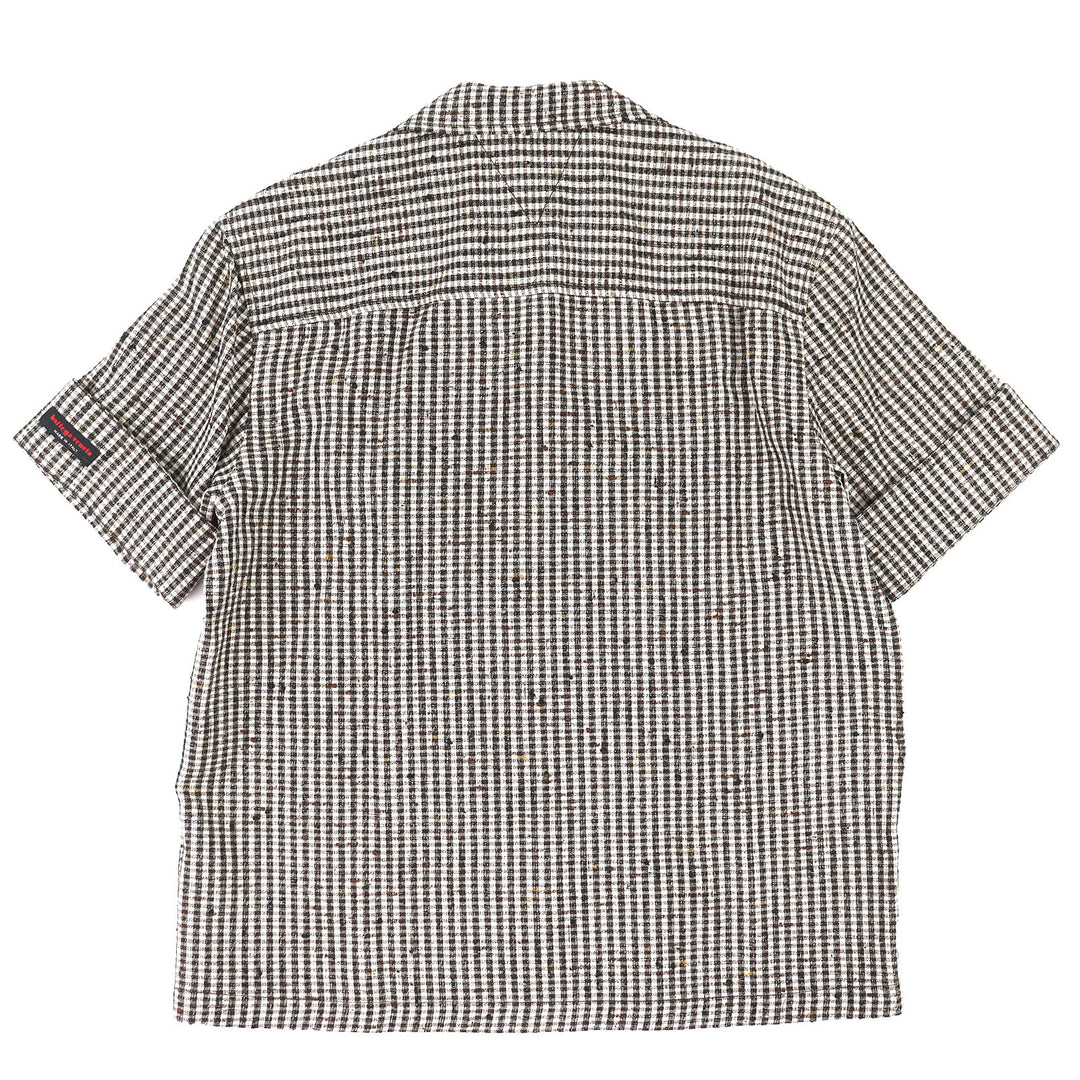 Excellent BOTTEGAVENETA Short sleeve shirt Check Pattern Open Collar 44 776819