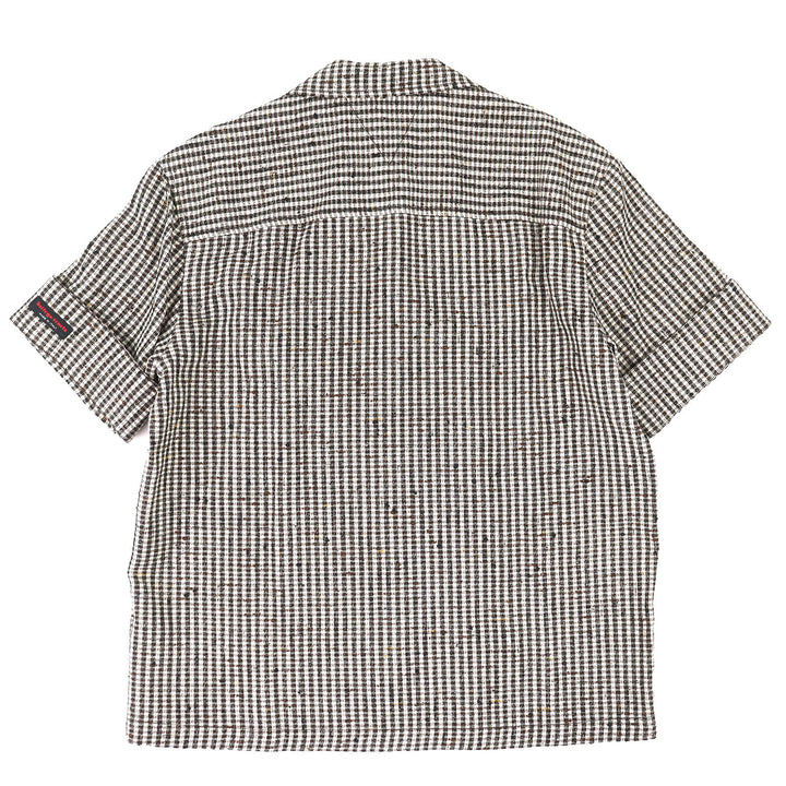 Excellent BOTTEGAVENETA Short sleeve shirt Check Pattern Open Collar 44 776819