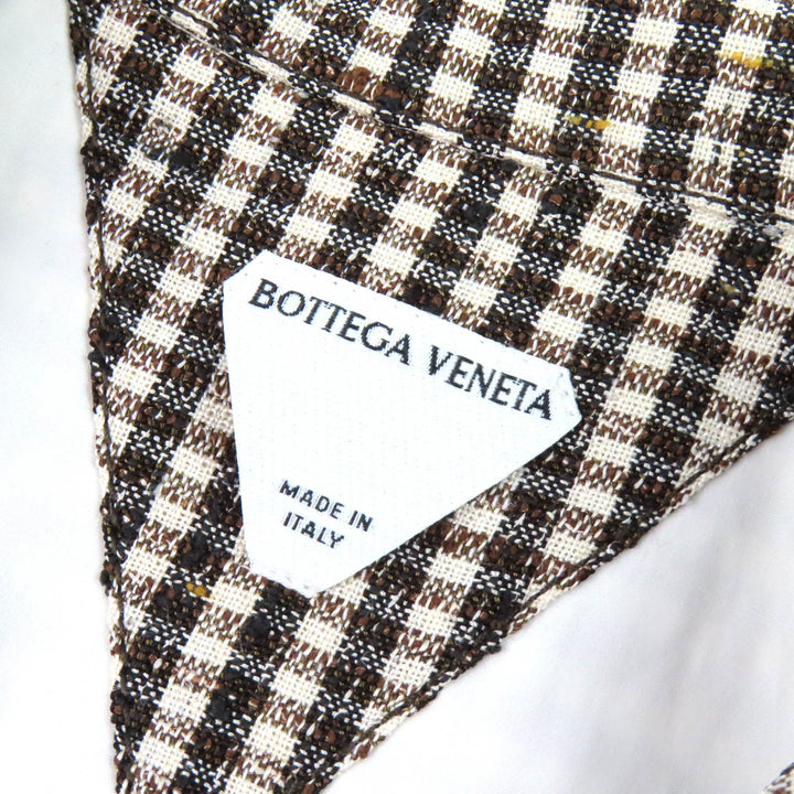 Excellent BOTTEGAVENETA Short sleeve shirt Check Pattern Open Collar 44 776819