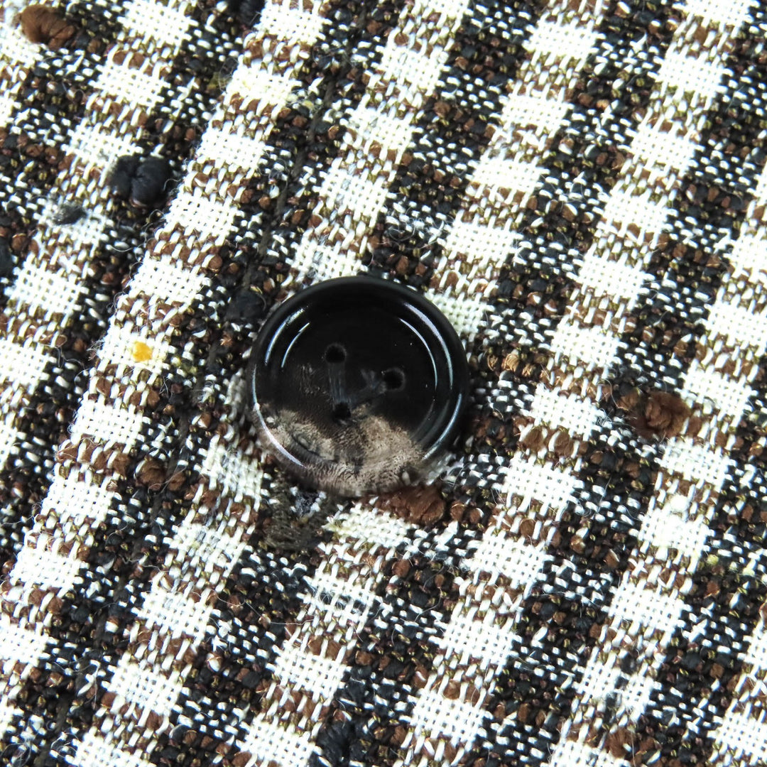 Excellent BOTTEGAVENETA Short sleeve shirt Check Pattern Open Collar 44 776819