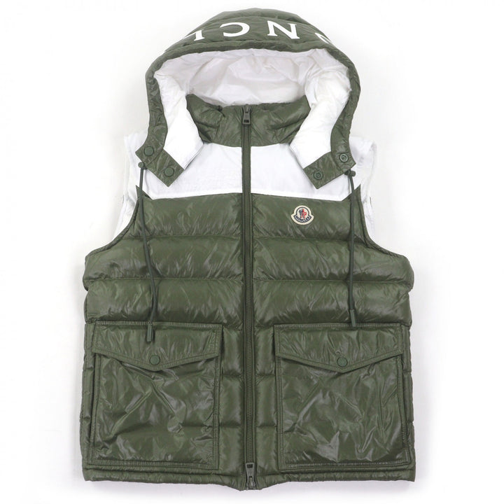 Great MONCLER Down vest GENICHI GILET BORN TO PROTECT Logo Patch