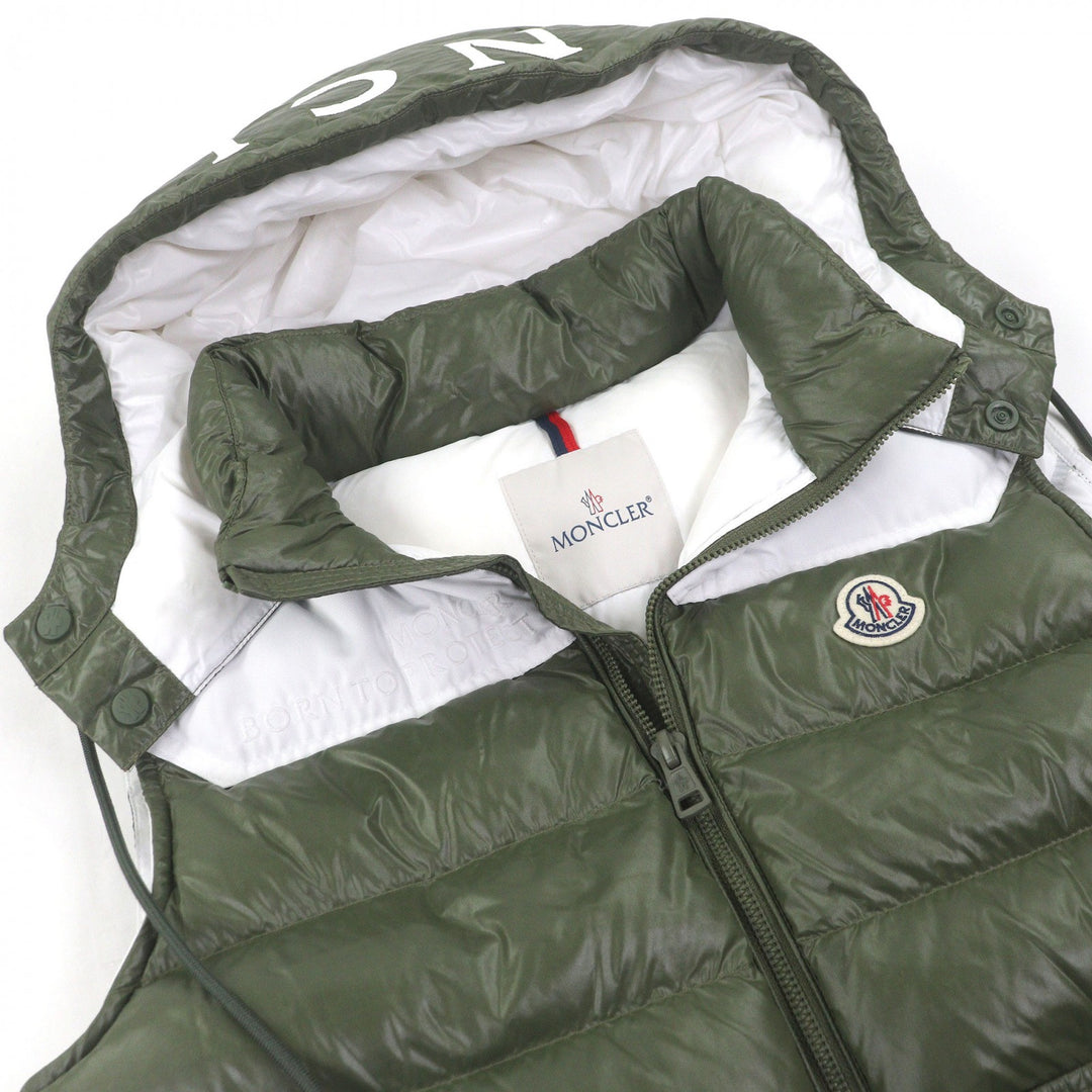 Great MONCLER Down vest GENICHI GILET BORN TO PROTECT Logo Patch