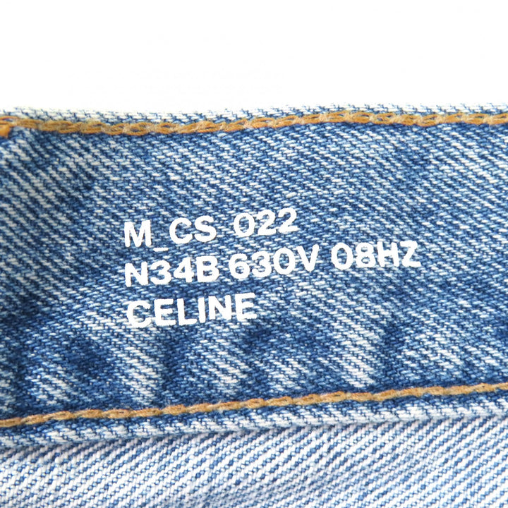 Excellent CELINE Horizon Wash Denim Wesley Shorts Low-rise 33 N34B 630V 08HZ