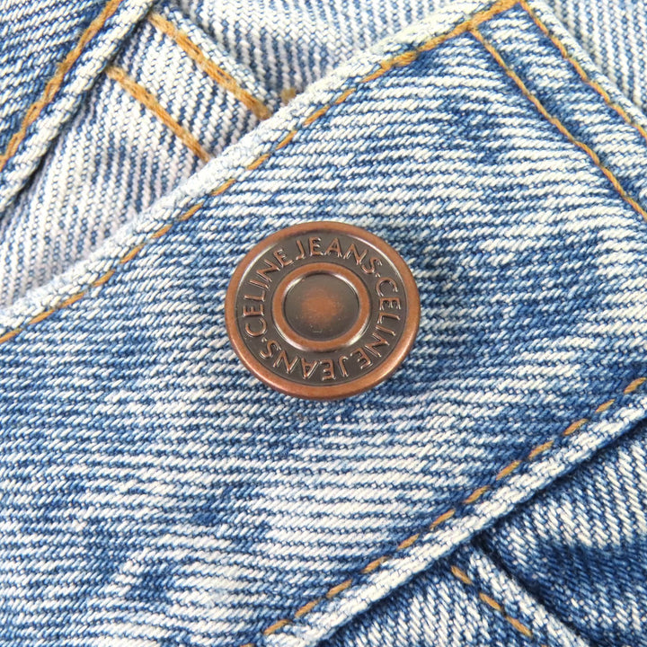 Excellent CELINE Horizon Wash Denim Wesley Shorts Low-rise 33 N34B 630V 08HZ