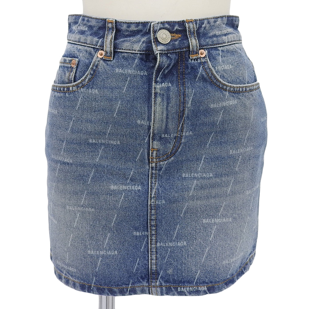 Great BALENCIAGA skirt Indigo cotton Women 34 641518