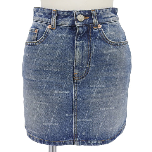 Great BALENCIAGA skirt Indigo cotton Women 34 641518