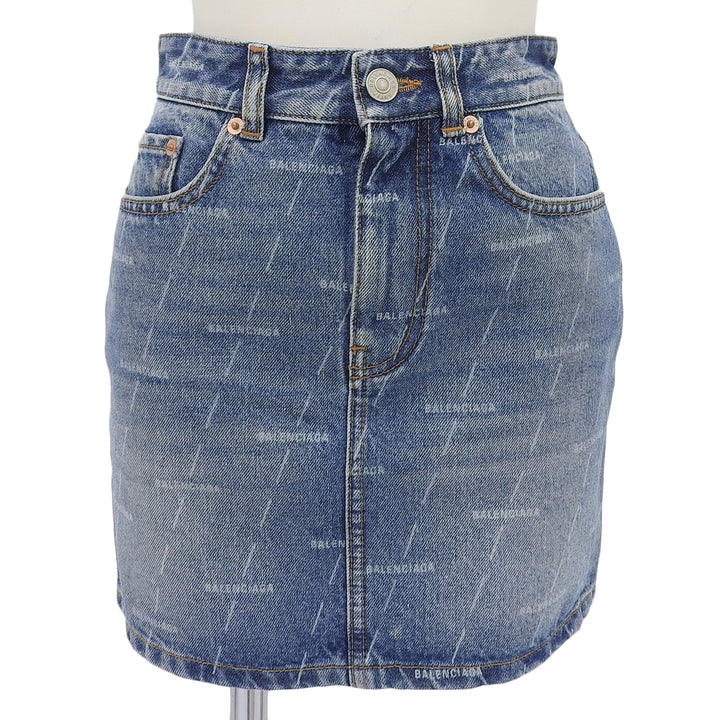 Great BALENCIAGA skirt Indigo cotton Women 34 641518