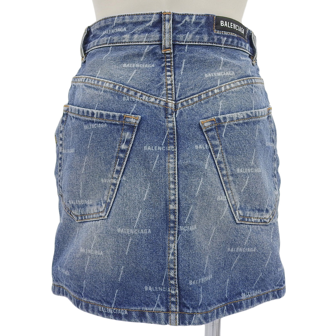 Great BALENCIAGA skirt Indigo cotton Women 34 641518