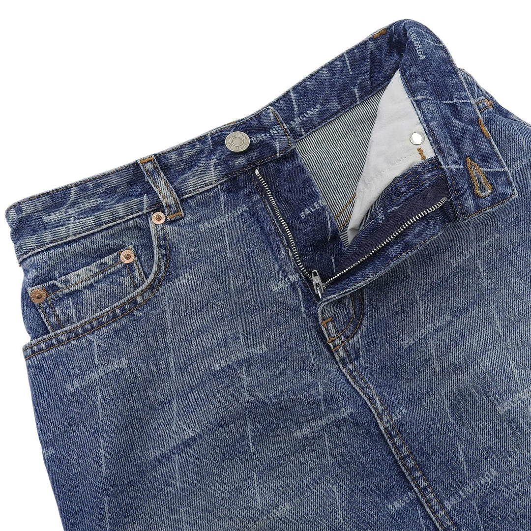 Great BALENCIAGA skirt Indigo cotton Women 34 641518