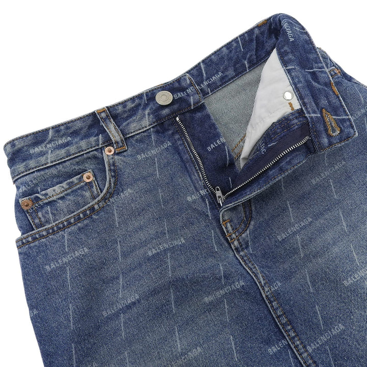 Great BALENCIAGA skirt Indigo cotton Women 34 641518