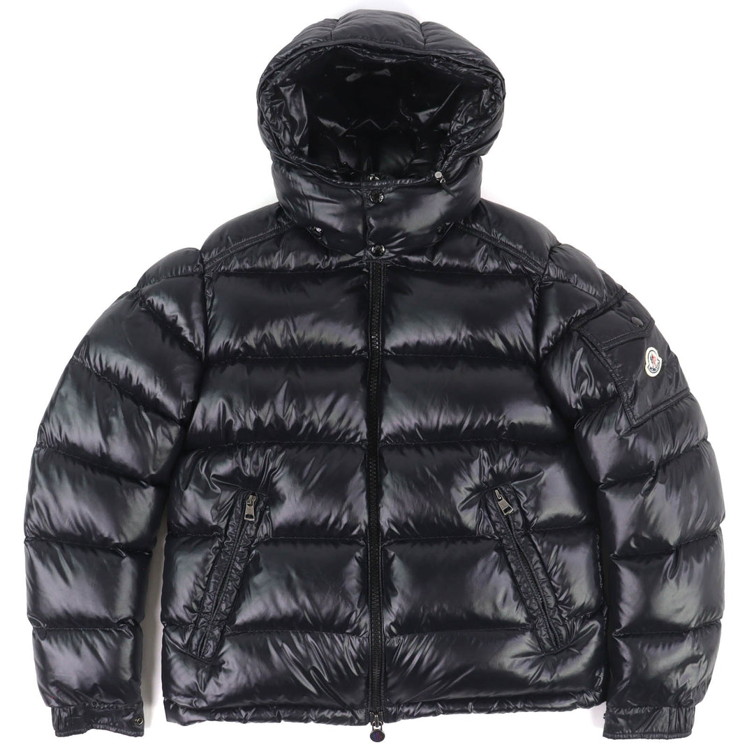 Excellent MONCLER Down jacket MAYA Logo patch, hooded, double zipper black 2