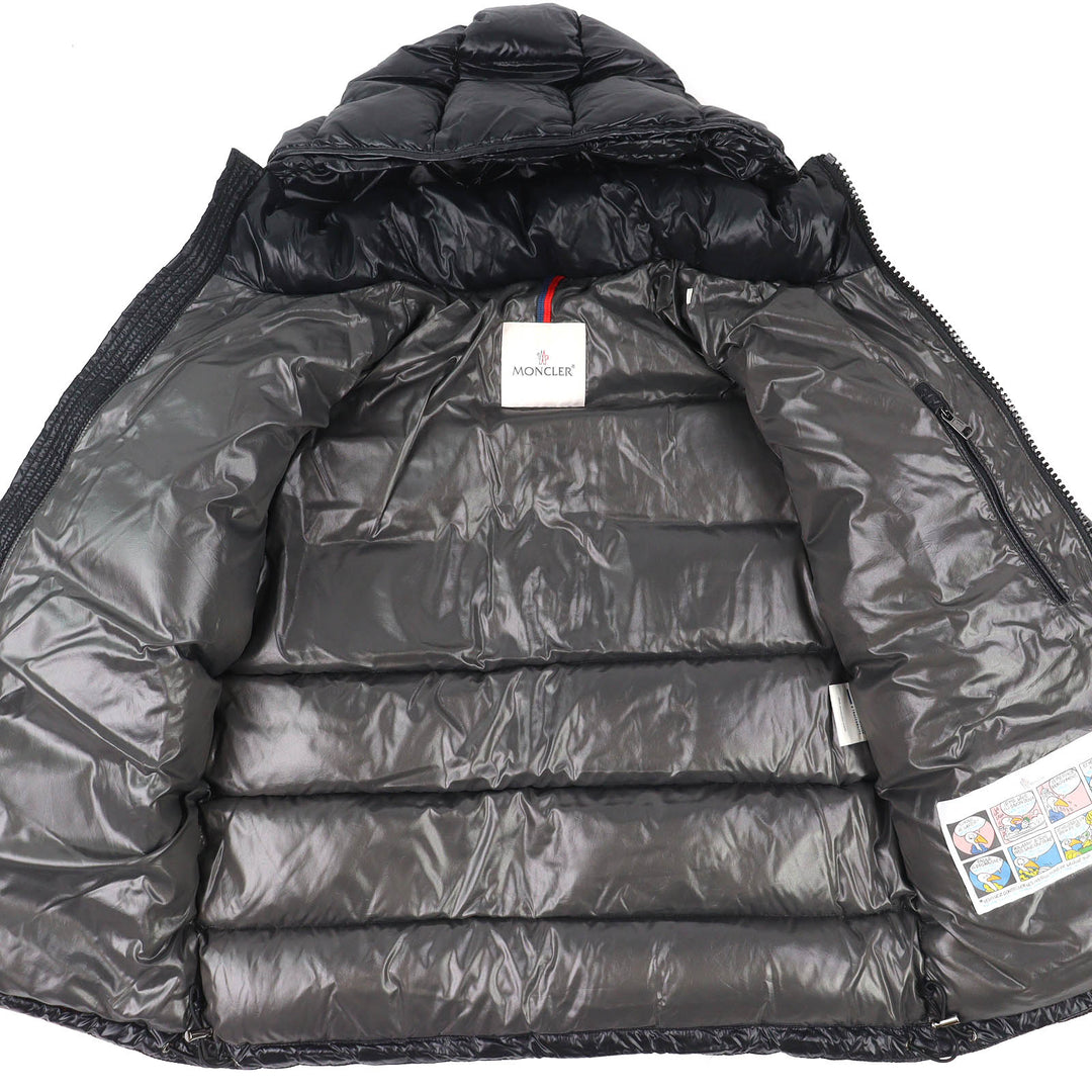 Excellent MONCLER Down jacket MAYA Logo patch, hooded, double zipper black 2