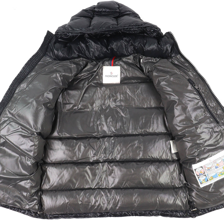 Excellent MONCLER Down jacket MAYA Logo patch, hooded, double zipper black 2