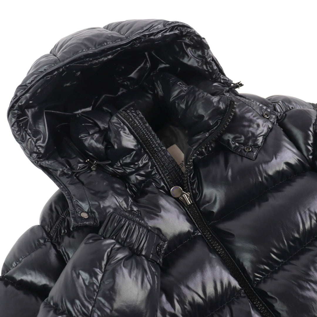 Excellent MONCLER Down jacket MAYA Logo patch, hooded, double zipper black 2
