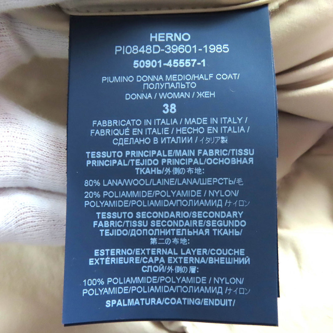 Great Herno down coat DIAGONAL WOOL AND NUAGE PARKA Wool-trimmed 38 PI0848D