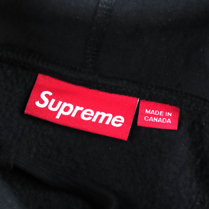 Great Supreme Box Logo Hooded Sweatshirt long-sleeved black cotton mens M