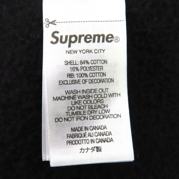 Great Supreme Box Logo Hooded Sweatshirt long-sleeved black cotton mens M