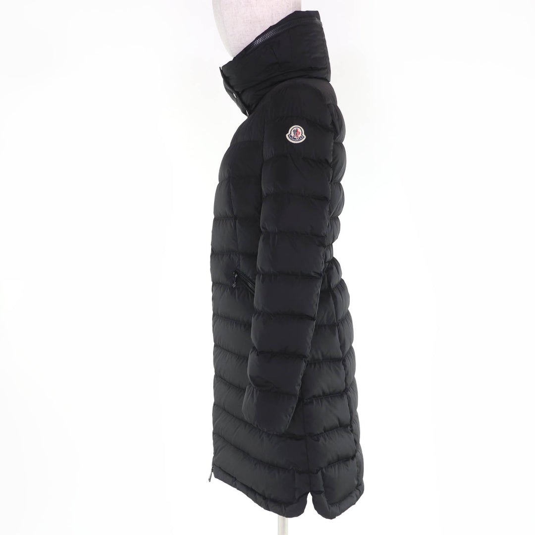 Great MONCLER down coat FLAMMETTE Logo patch and hood black Nylon Women 0