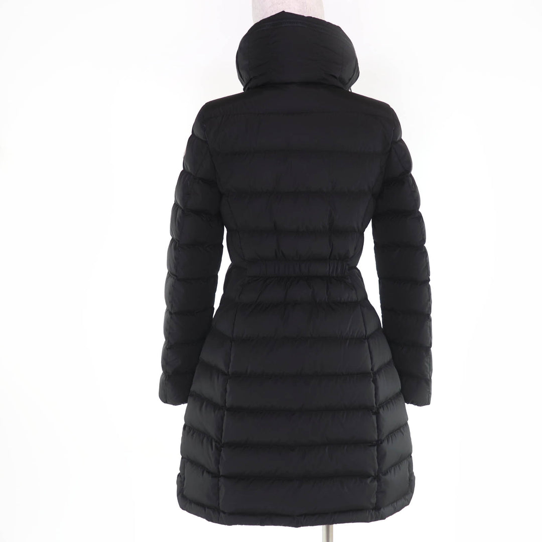 Great MONCLER down coat FLAMMETTE Logo patch and hood black Nylon Women 0