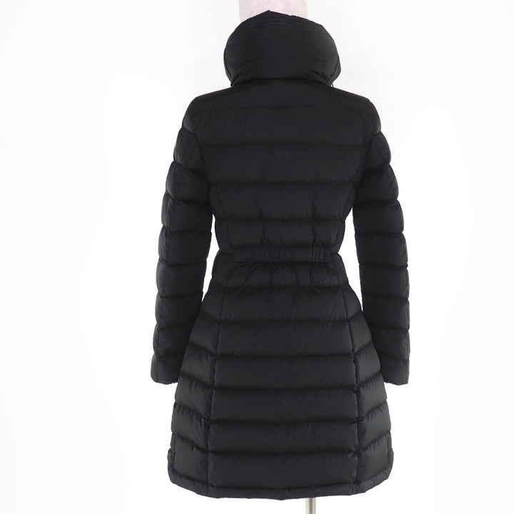 Great MONCLER down coat FLAMMETTE Logo patch and hood black Nylon Women 0