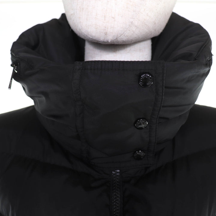 Great MONCLER down coat FLAMMETTE Logo patch and hood black Nylon Women 0