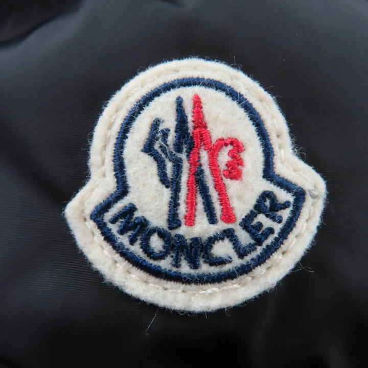 Great MONCLER down coat FLAMMETTE Logo patch and hood black Nylon Women 0