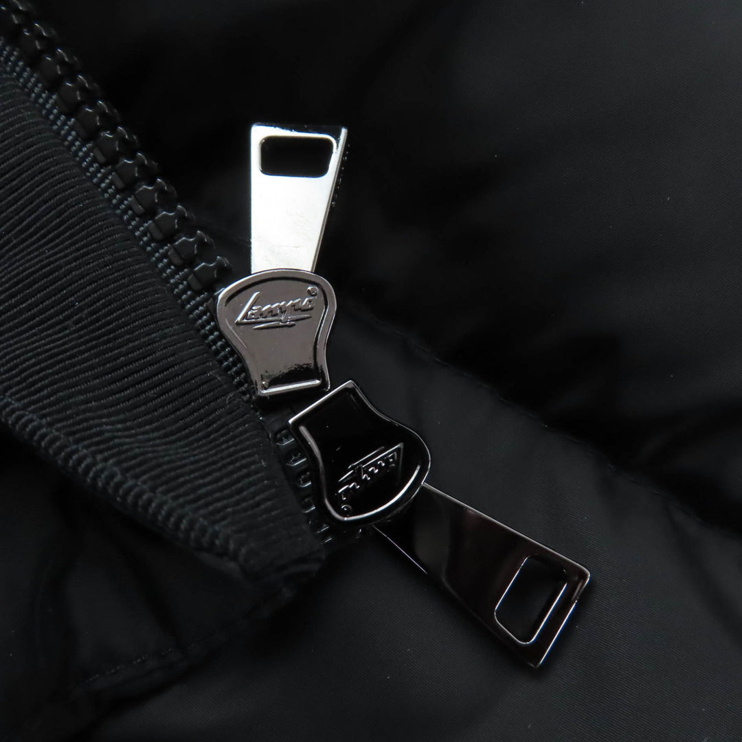 Great MONCLER down coat FLAMMETTE Logo patch and hood black Nylon Women 0