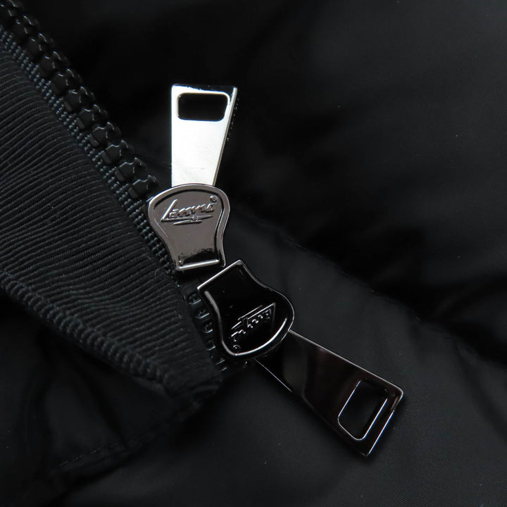 Great MONCLER down coat FLAMMETTE Logo patch and hood black Nylon Women 0
