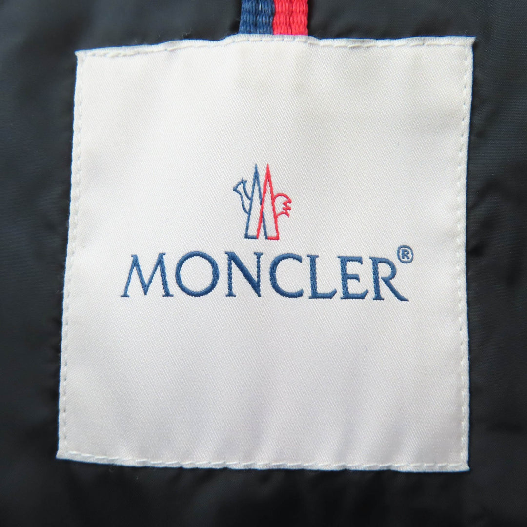 Great MONCLER down coat FLAMMETTE Logo patch and hood black Nylon Women 0