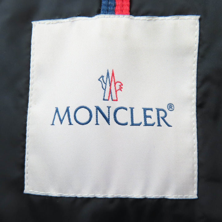Great MONCLER down coat FLAMMETTE Logo patch and hood black Nylon Women 0