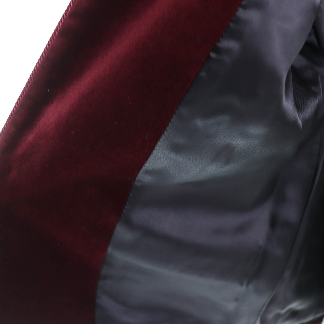 Pristine CELINE Jacket Triomphe gold buttons velour Burgundy 34 2V41Q933C