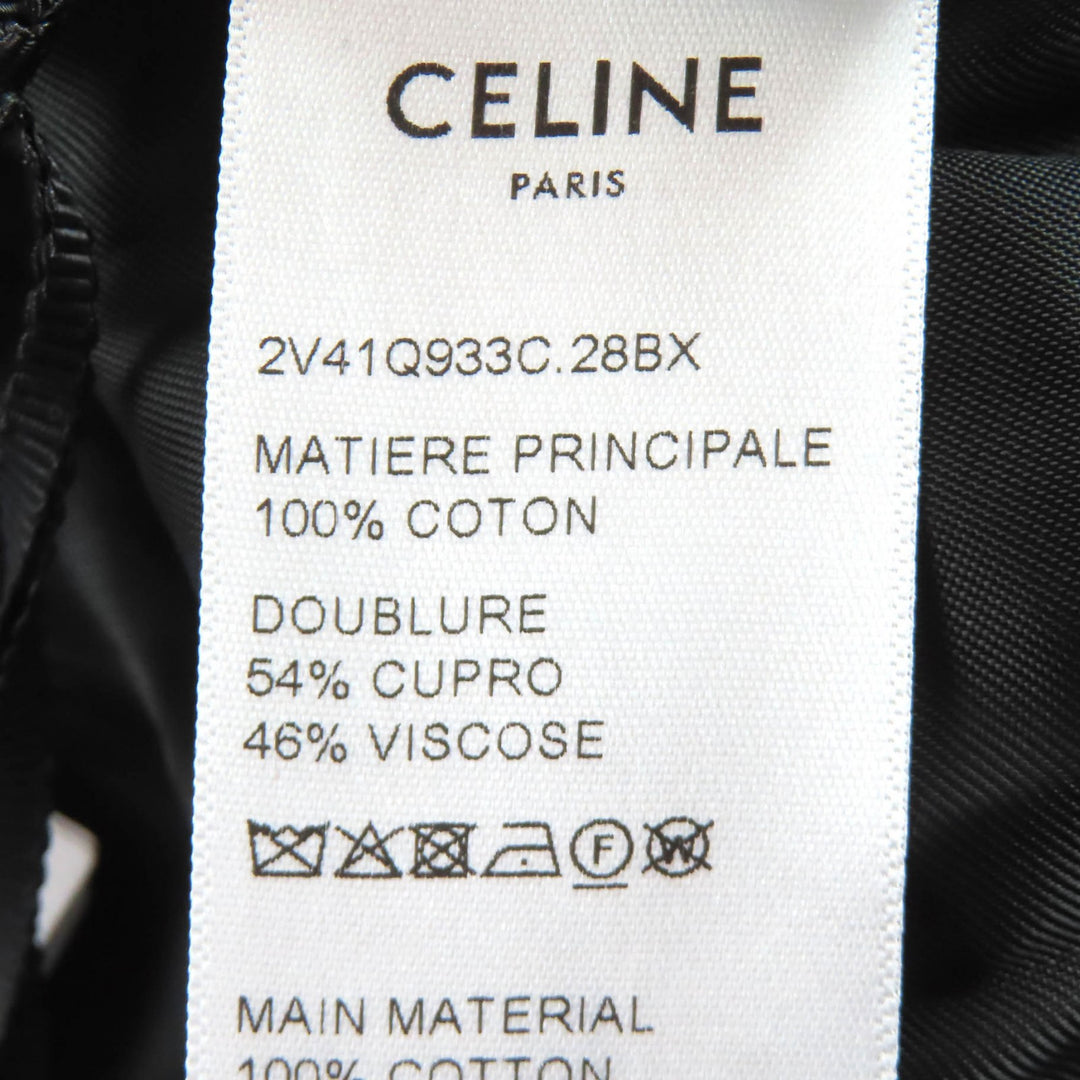 Pristine CELINE Jacket Triomphe gold buttons velour Burgundy 34 2V41Q933C