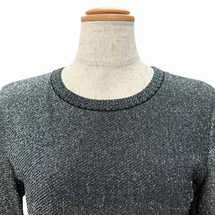 Great CHANEL one piece COCO Button Pleated Hem Knit Glitter 38 P50520K06412