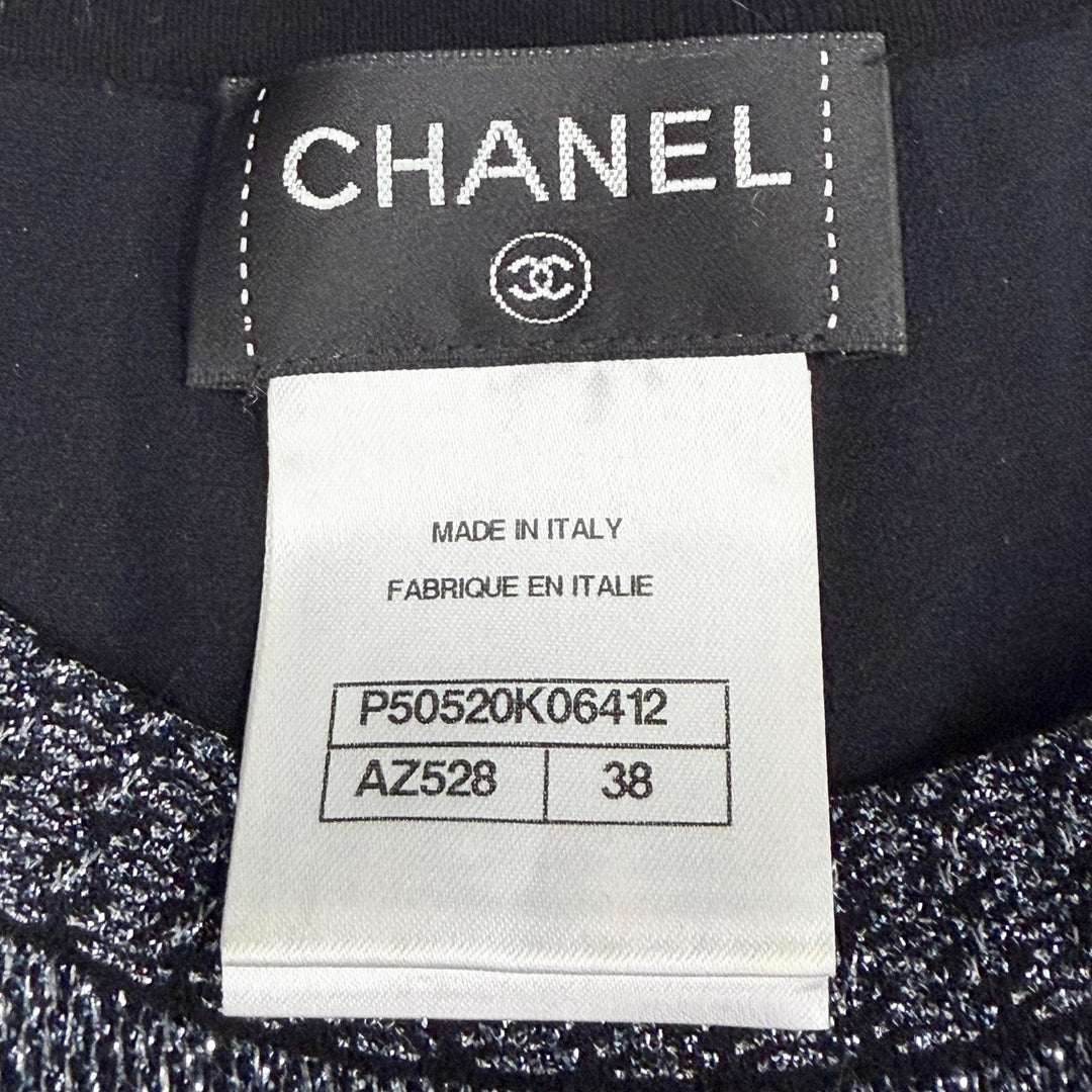 Great CHANEL one piece COCO Button Pleated Hem Knit Glitter 38 P50520K06412