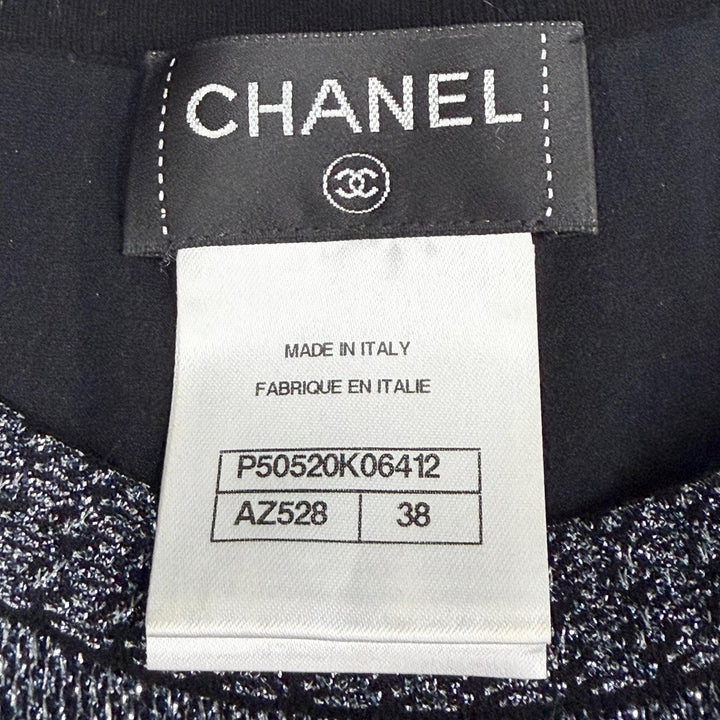 Great CHANEL one piece COCO Button Pleated Hem Knit Glitter 38 P50520K06412