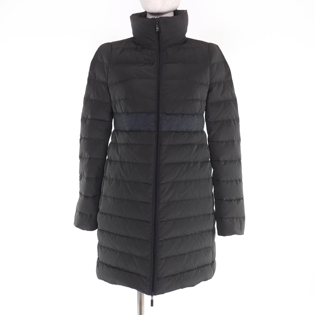Excellent MONCLER down coat SOLOGNE ZIP UP Stand Collar Dark gray Women 0
