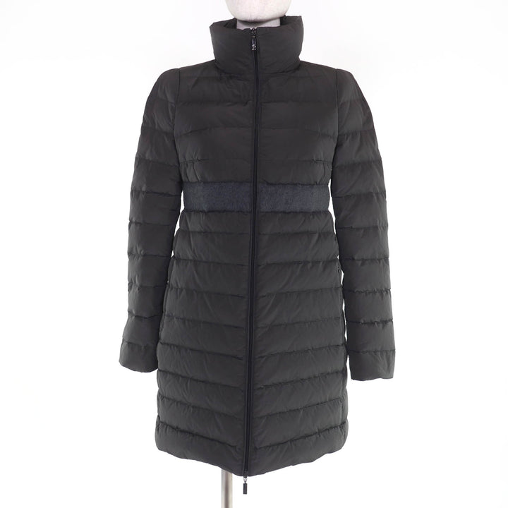 Excellent MONCLER down coat SOLOGNE ZIP UP Stand Collar Dark gray Women 0