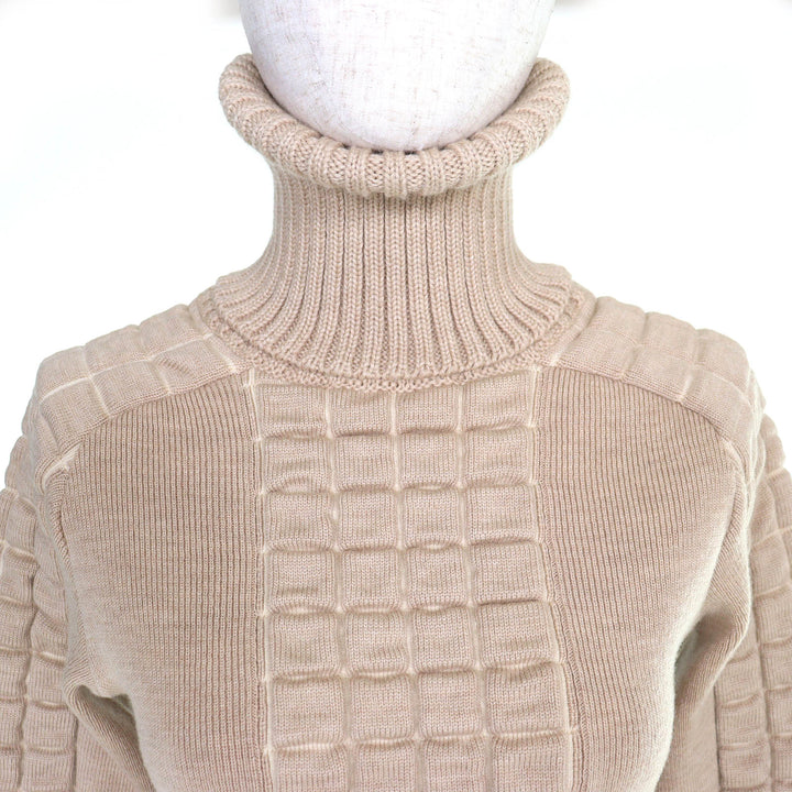 Great CHANEL COCO Mark Chocolate Bar Turtleneck Long-Sleeve Knit 38 00A P16507