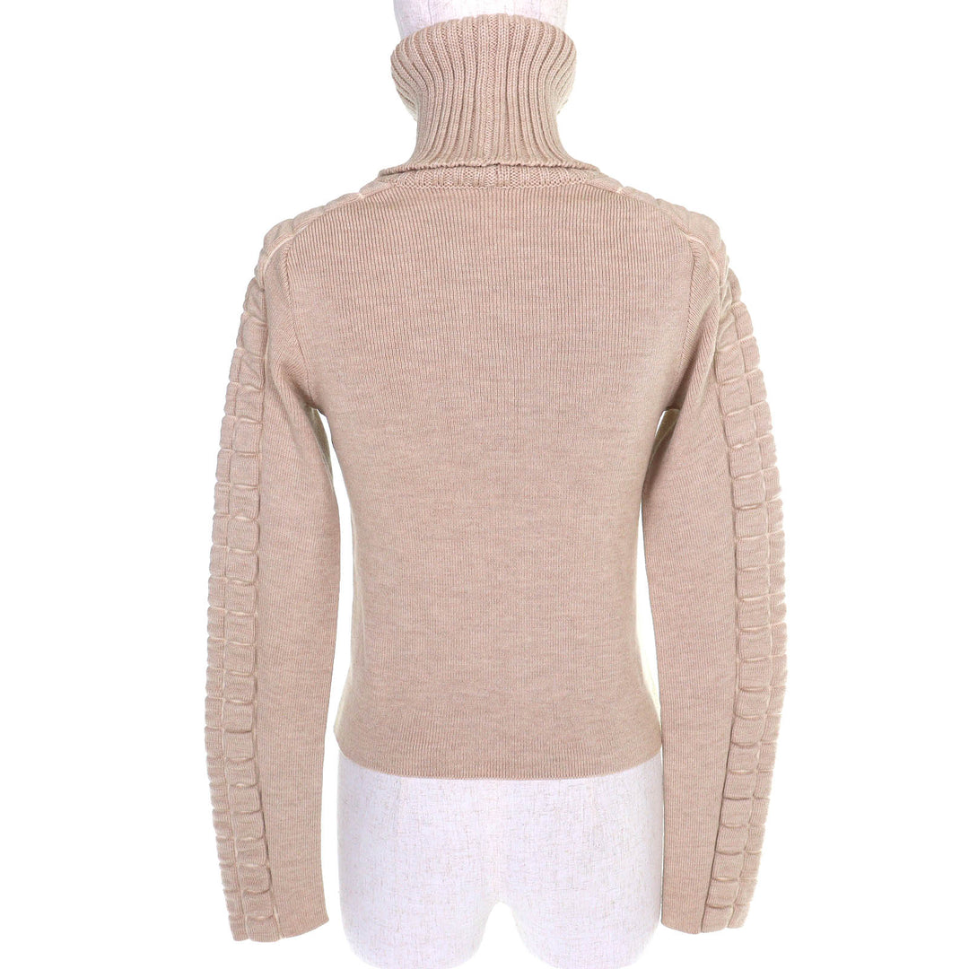 Great CHANEL COCO Mark Chocolate Bar Turtleneck Long-Sleeve Knit 38 00A P16507