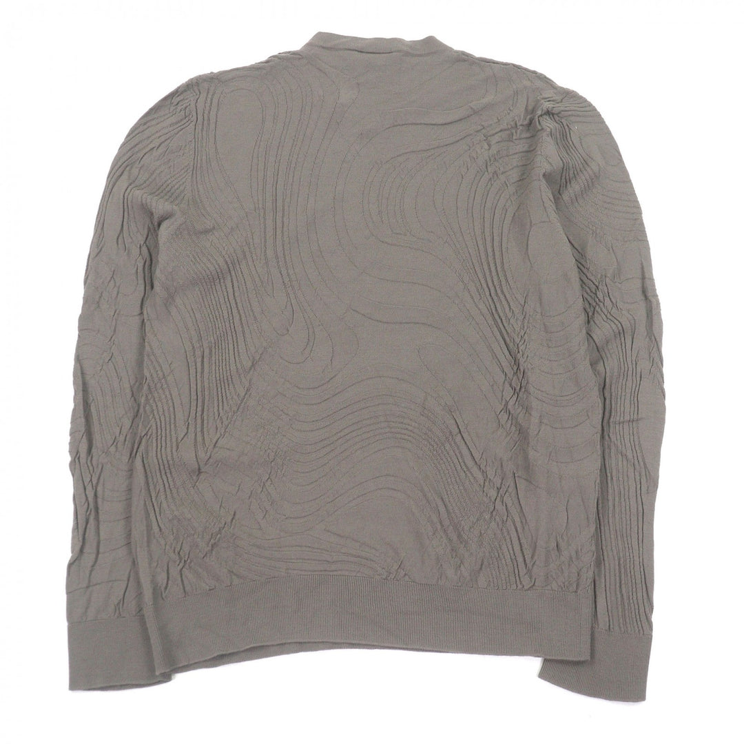 Excellent HERMES sweater Lightweight long sleeve knit Brown wool mens XL