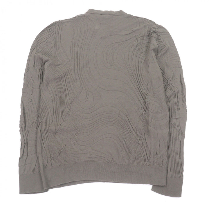 Excellent HERMES sweater Lightweight long sleeve knit Brown wool mens XL