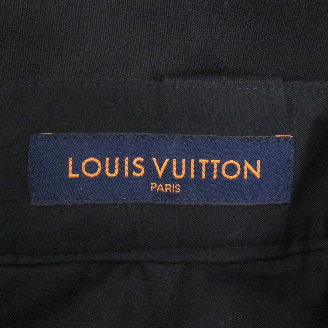 Excellent LOUIS VUITTON Pants Logo embroidery black cotton mens 38