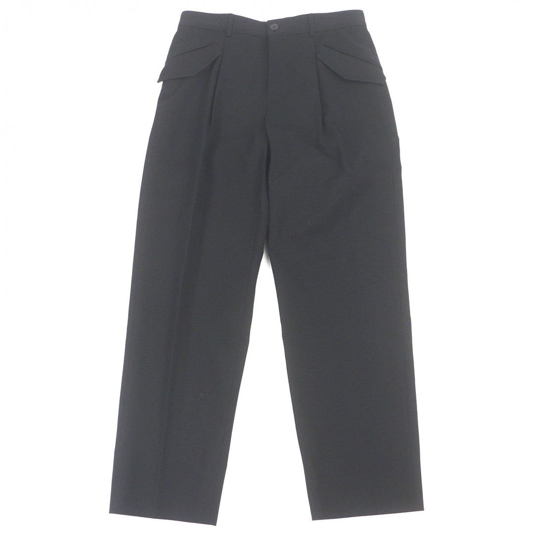 Excellent LOUIS VUITTON slacks LV logo embroidery black cotton mens 38