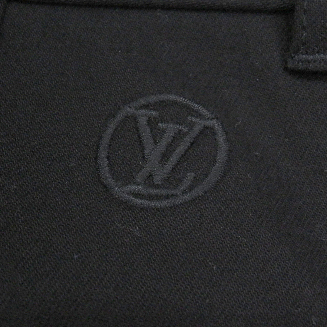 Excellent LOUIS VUITTON slacks LV logo embroidery black cotton mens 38