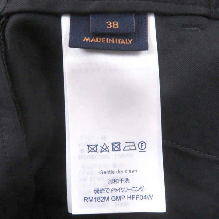 Excellent LOUIS VUITTON slacks LV logo embroidery black cotton mens 38
