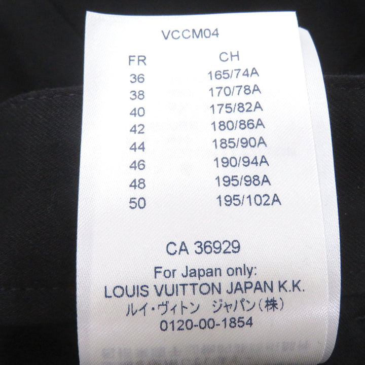 Excellent LOUIS VUITTON slacks LV logo embroidery black cotton mens 38