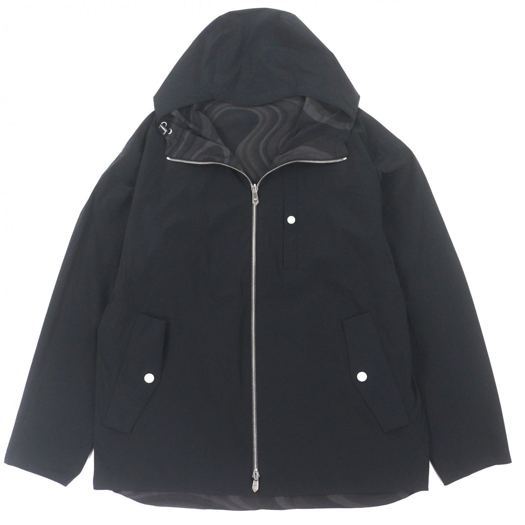 Pristine HERMES mountain hoodie black Nylon mens 44