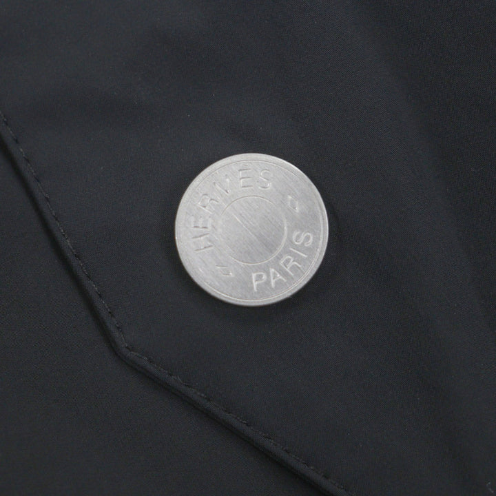 Pristine HERMES mountain hoodie black Nylon mens 44
